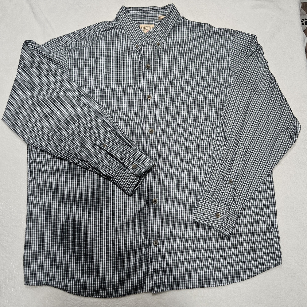 RedHead Men's Plaid Shirt - Green and White